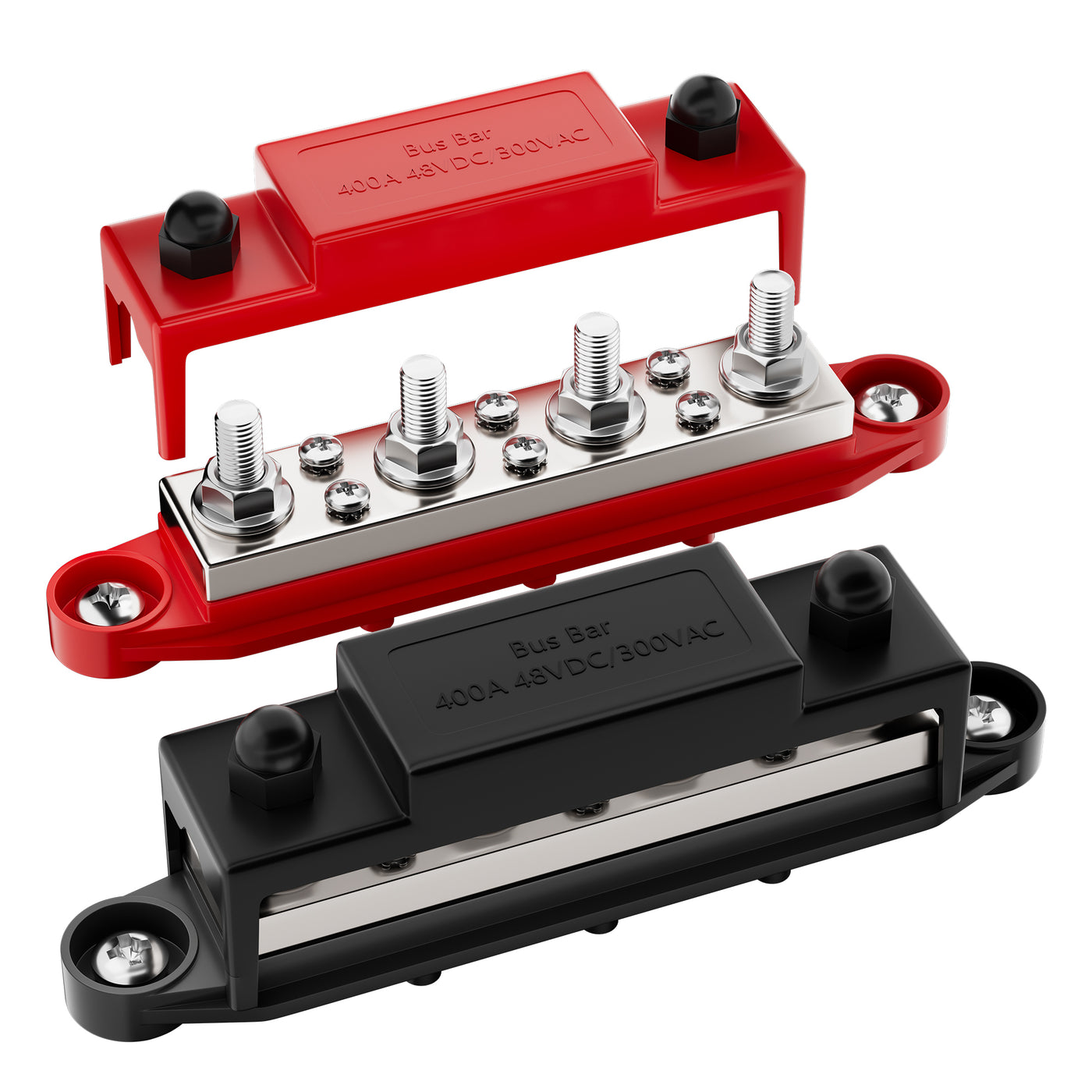 400A Busbar Distribution Block w/ 4x5/16" or 3/8" Studs and 6x#8 Screws