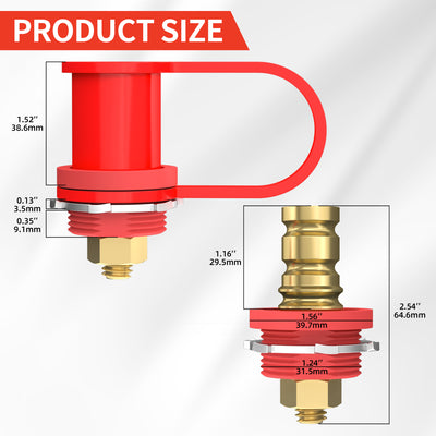 250A 3/8″ Studs Remote Battery Jumper Charger Post Terminal with Caps