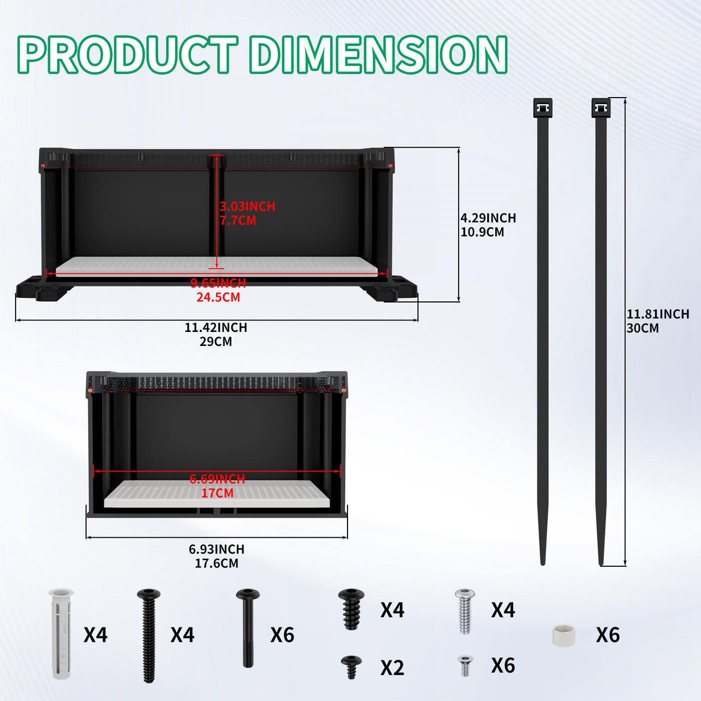 Black Waterproof Outdoor Electrical Junction Box Kit with Clear Cover - 11.4"x6.9"x4.3"