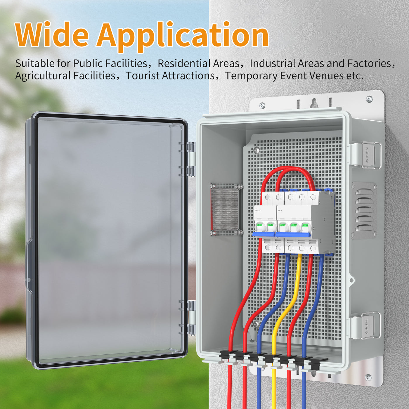 Outdoor Electrical Enclosure Kit with Ventilation and Cable Entry - 11.4"x7.5"x5.5"