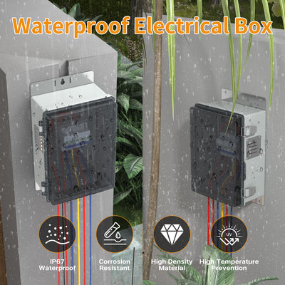 Outdoor Electrical Enclosure Kit with Ventilation and Cable Entry - 11.4"x7.5"x5.5"