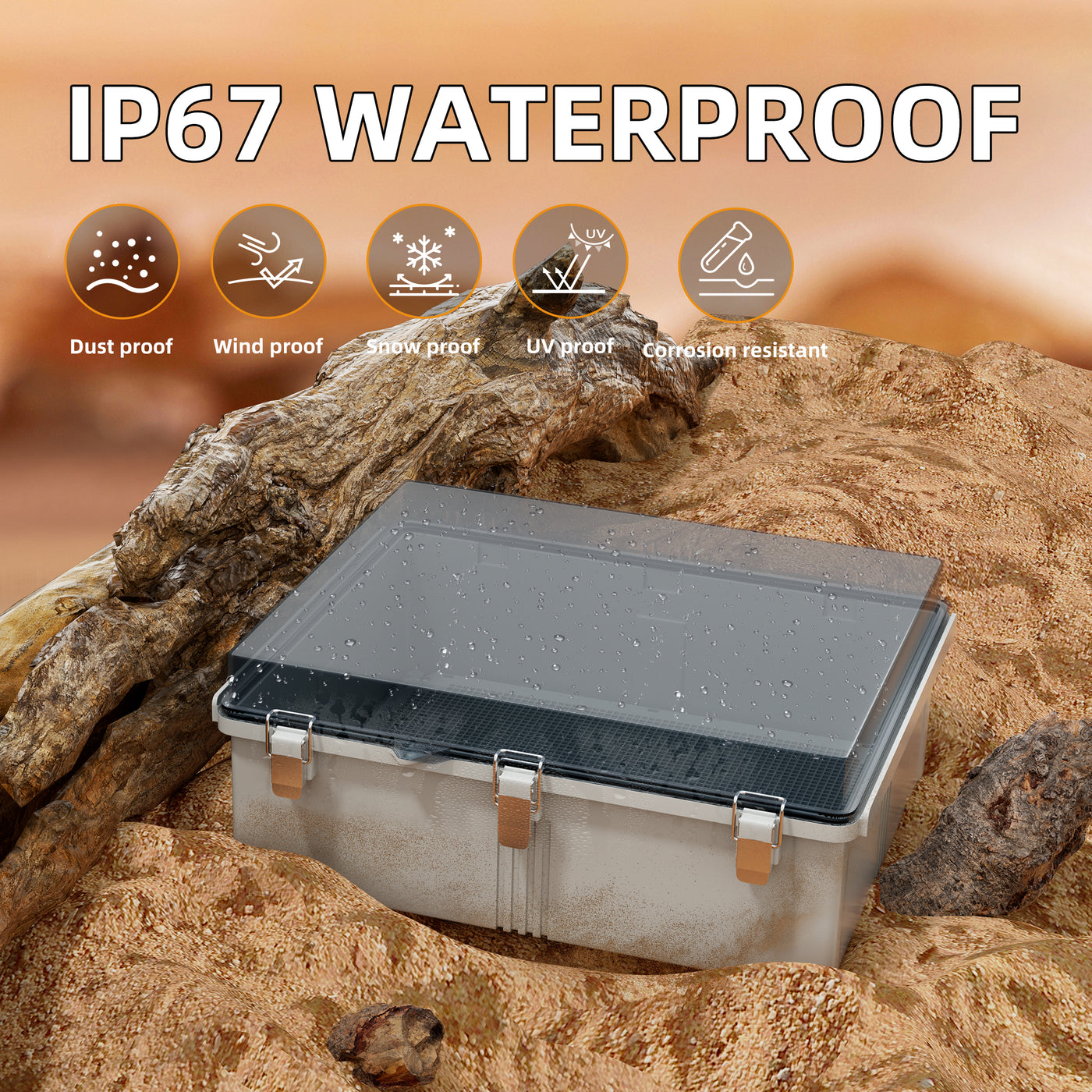 BG50X40X20T IP67 Waterproof Plastic Outdoor Electrical Enclosure