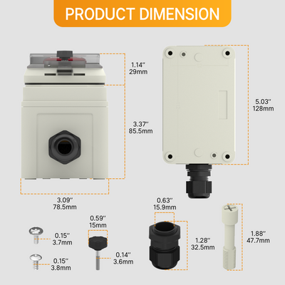 8A 250VAC Emergency Stop Switch with IP67 Waterproof Enclosure