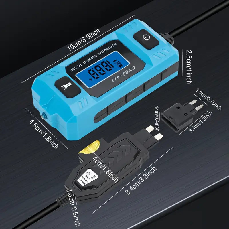 Automotive Fuse Current Tester with LCD Display and Built-in Lighting