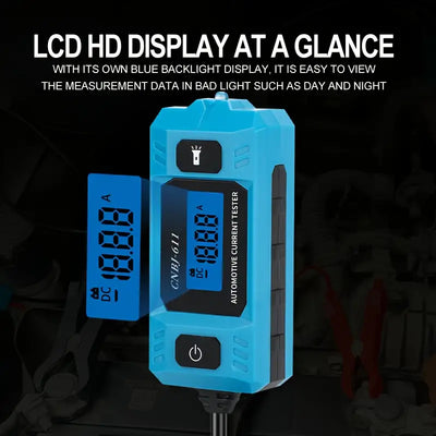 Automotive Fuse Current Tester with LCD Display and Built-in Lighting