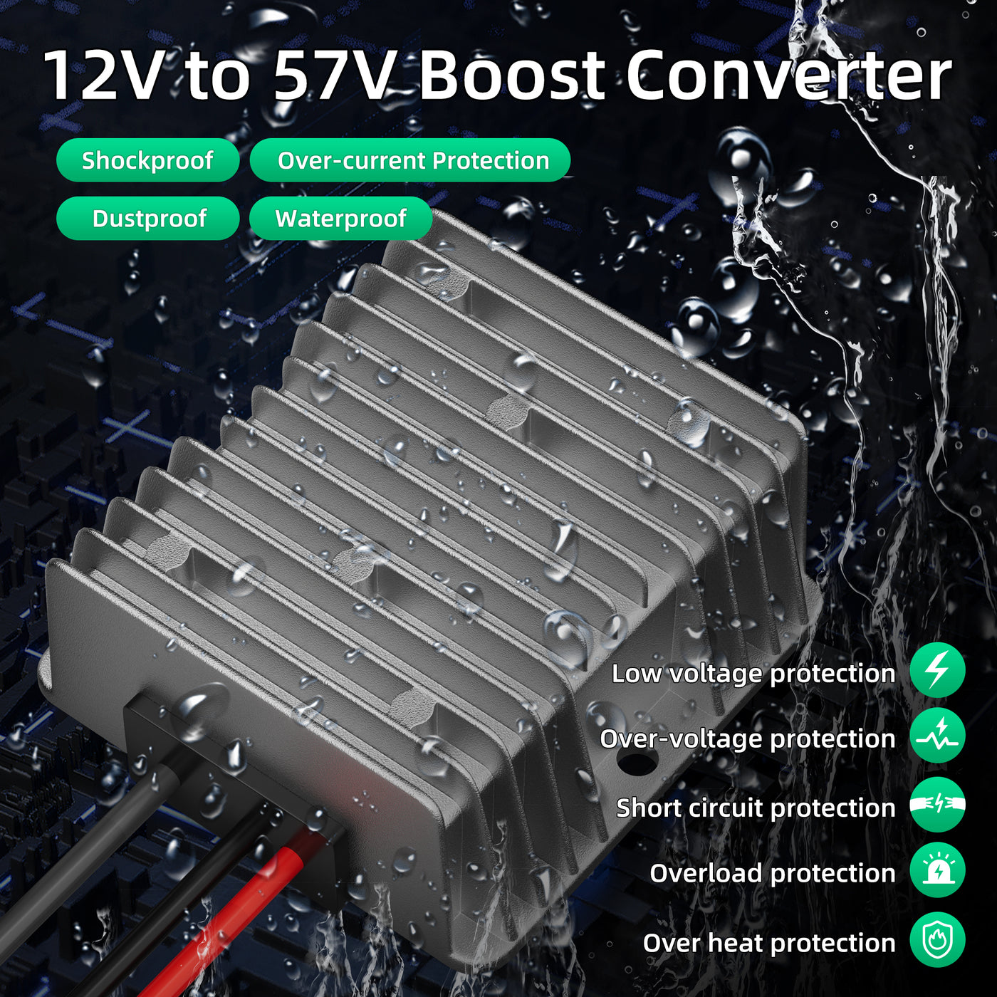 DC 12V to 57V Boost Converter with DC Cable for Starlink Gen 3 Router