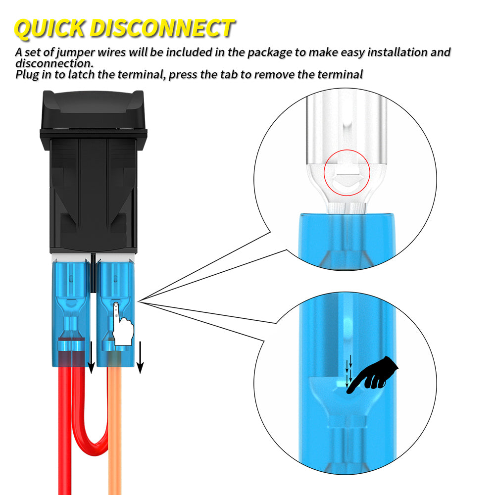 Rear Lights Rocker Switch - 5Pin Laser ON OFF with Jumper Wire Set