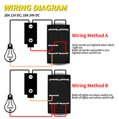 Bumper Lights Rocker Switch - 5Pin Laser ON OFF with Jumper Wire Set