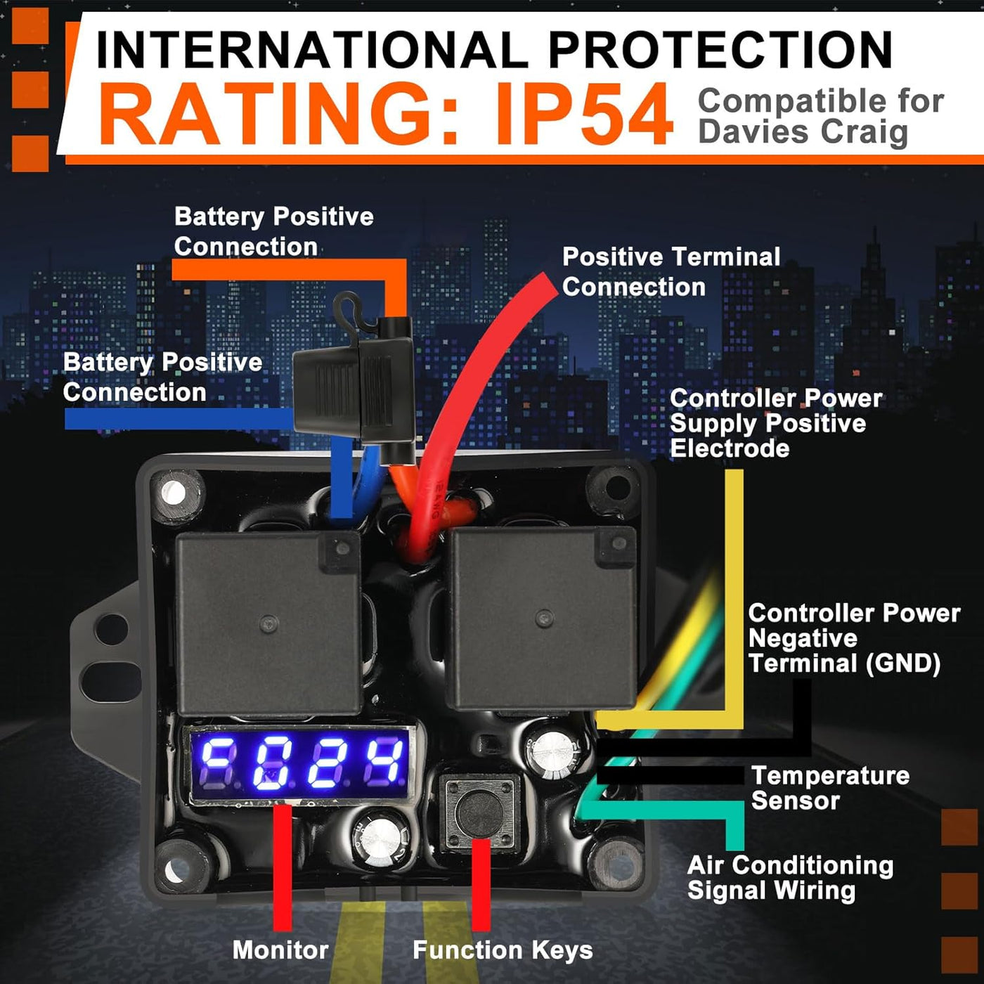 Digital Thermatic 1-2 Fan Controller Switch Kit for 12V/24V (Replaces #0444)