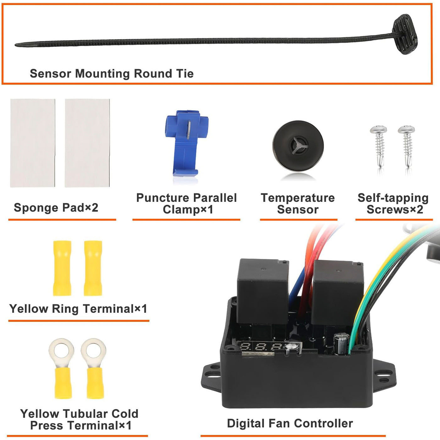 Digital Thermatic 1-2 Fan Controller Switch Kit for 12V/24V (Replaces #0444)