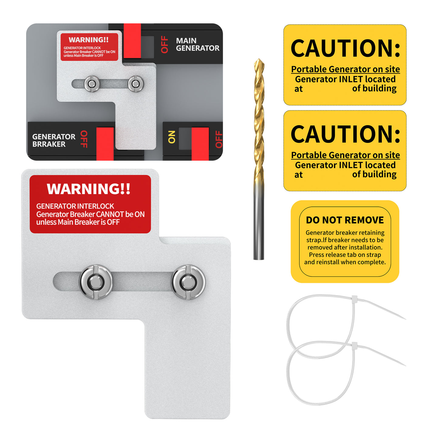 Generator Interlock Kit - Siemens and Murray 100A (SIE-P1), 7/8" - 1-1/4" Spacing