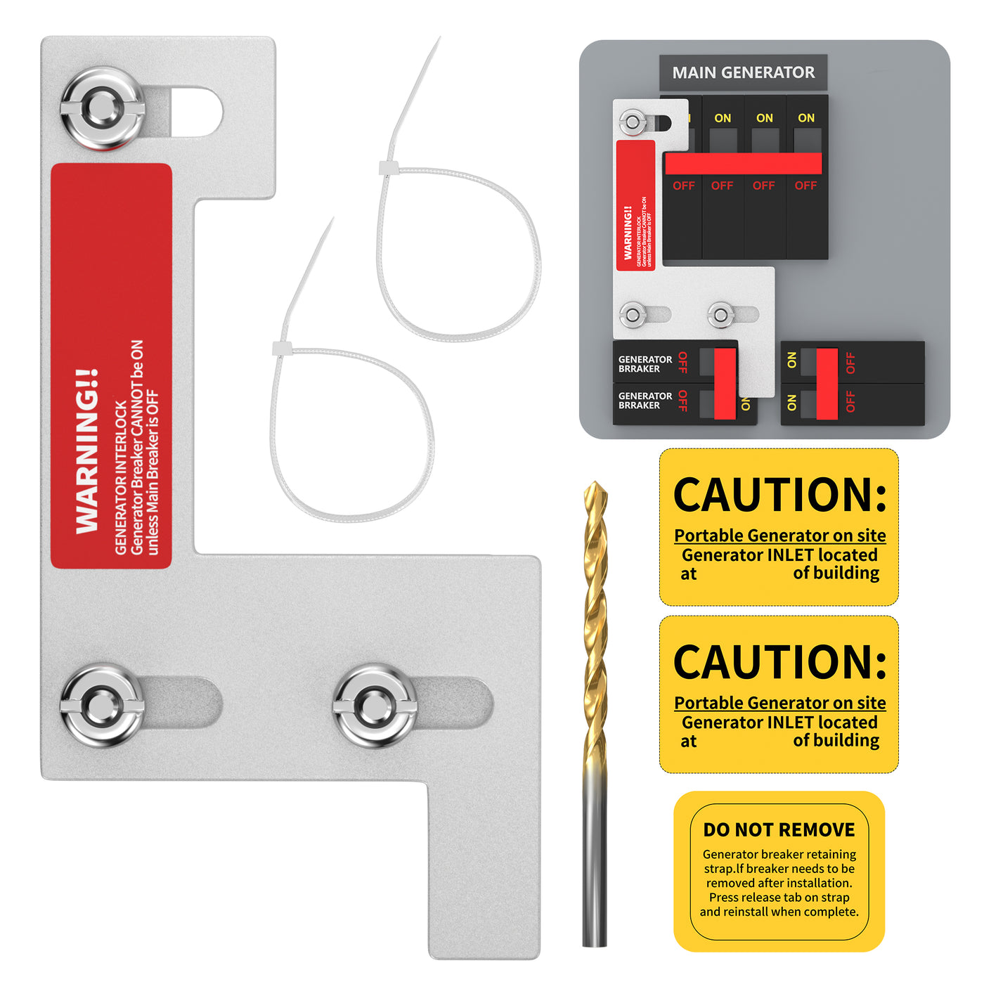 Generator Interlock Kit - Siemens and ITE 150/200A (ITE-200A), 1-1/4" Spacing