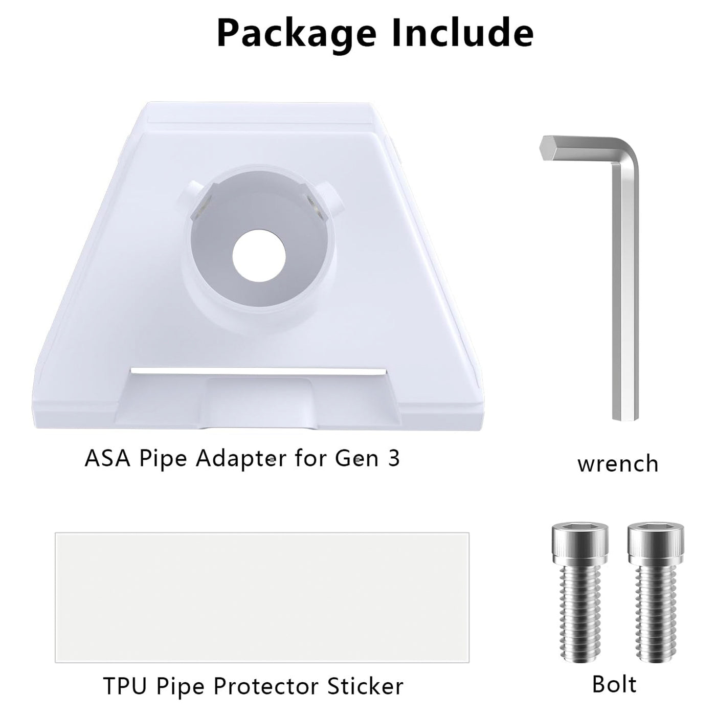 Starlink Gen3 Pipe Adapter Kickstand for Pole Mounting Fits 1.49-1.96" Poles