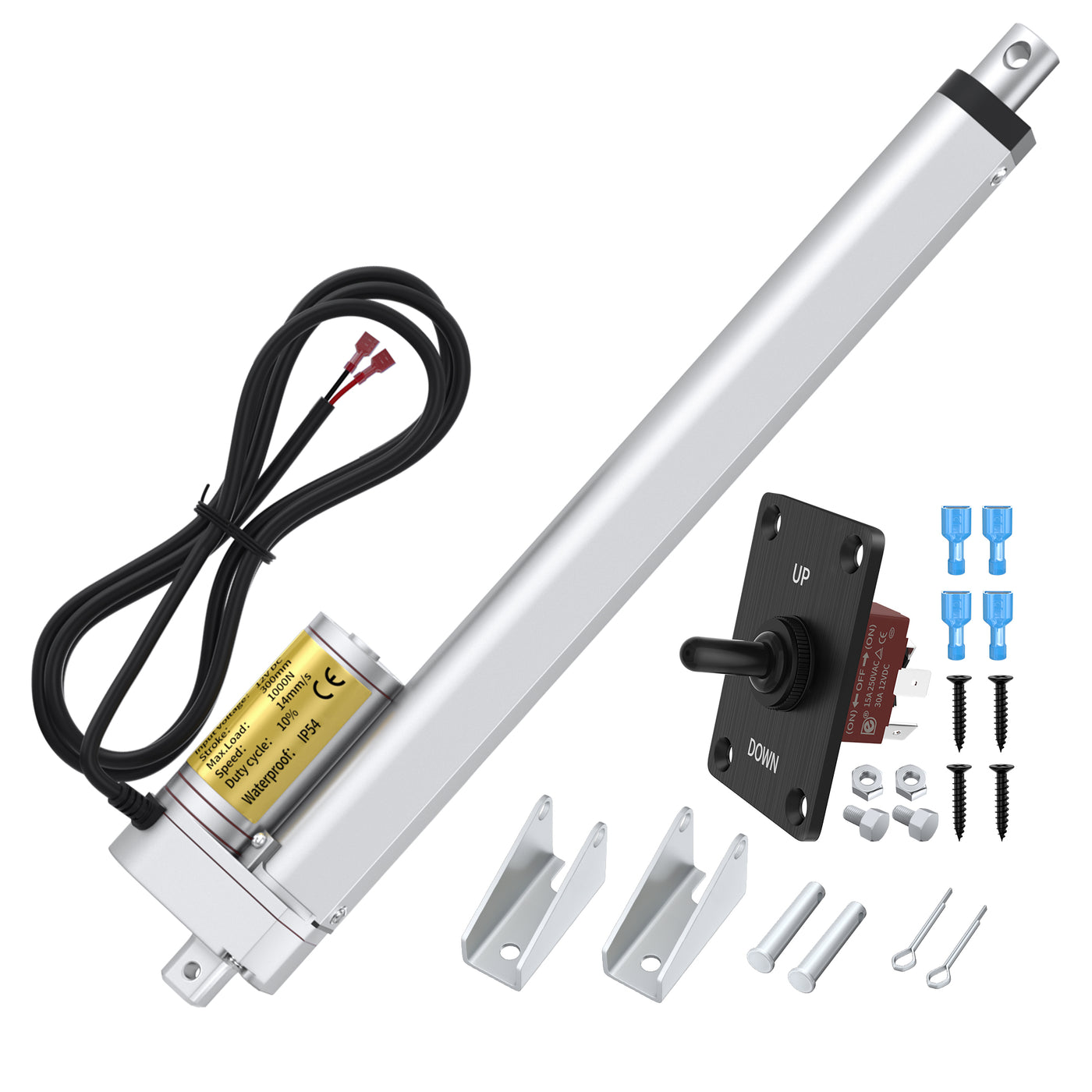 1000N 12"/300mm Stroke 14mm/s 12V Linear Motion Actuator with Controller