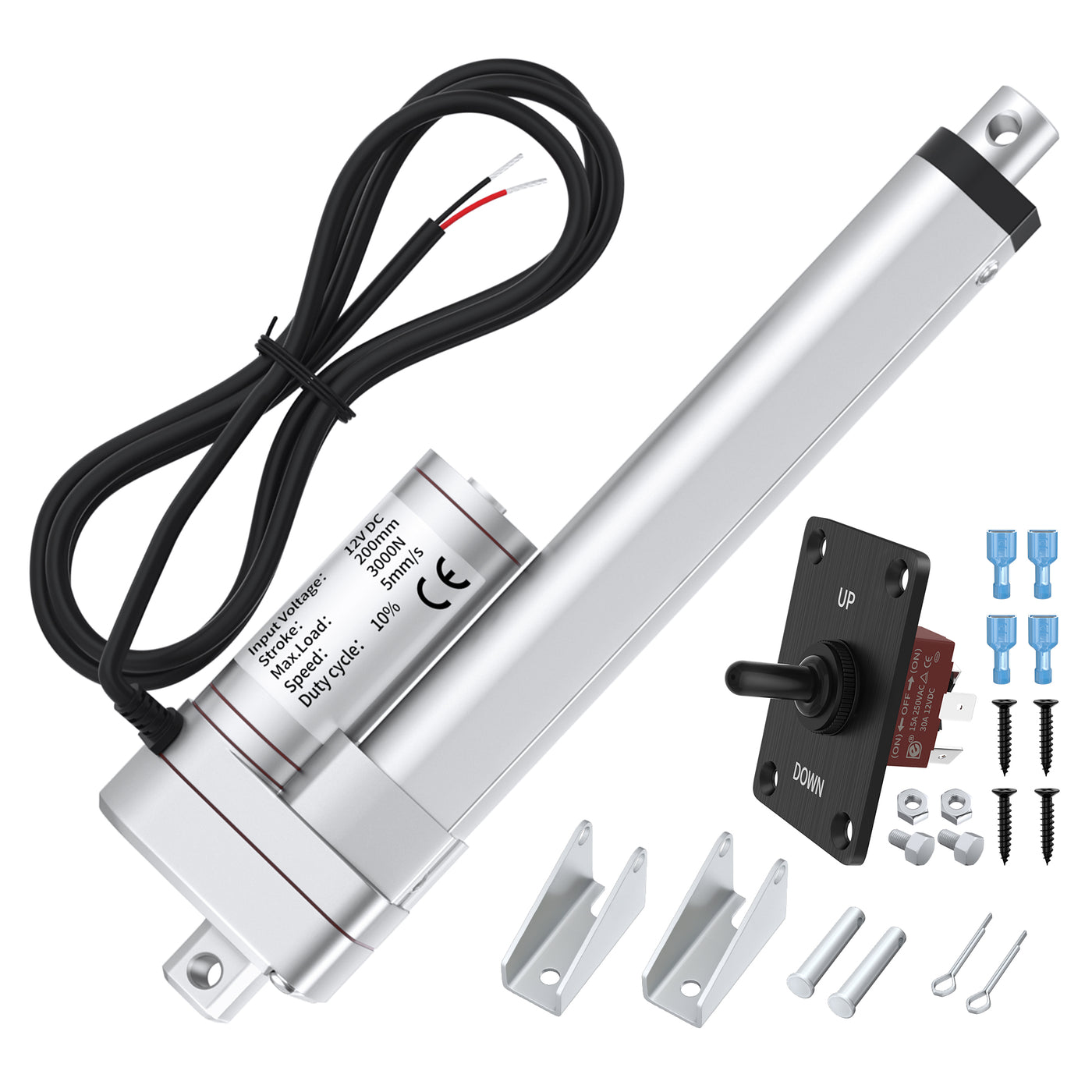 8"/200mm Stroke 3000N/600lbs 12 Volt Linear Motion Actuator with Controller