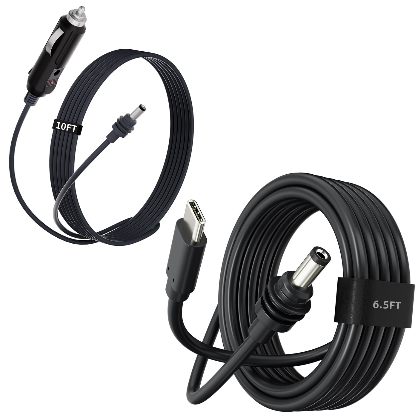 Starlink Mini Power Cable Set - 6.5FT USB-C to DC & 9.84FT DC to Car Charger Cable