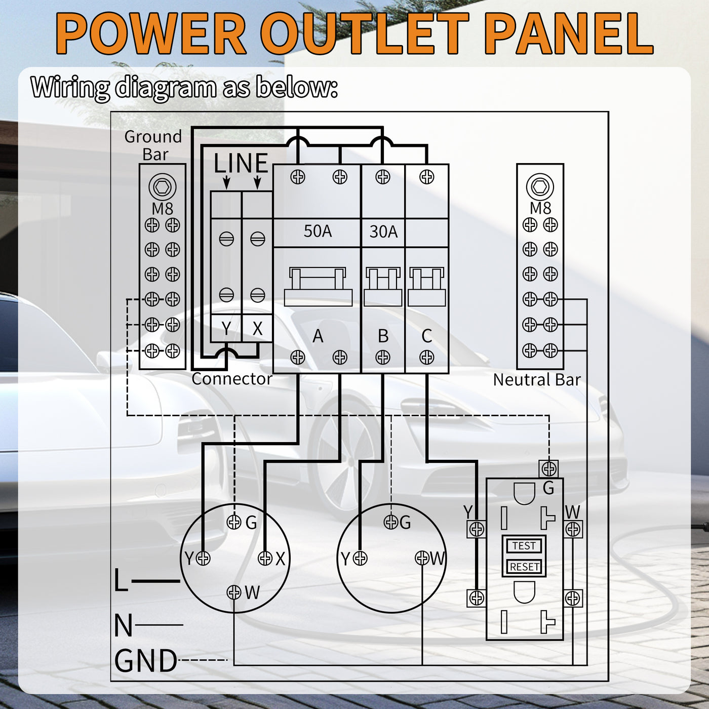 20A 30A 50A Cold-Rolled Steel RV Pedeatal Electrical Breaker Power Outlet Box