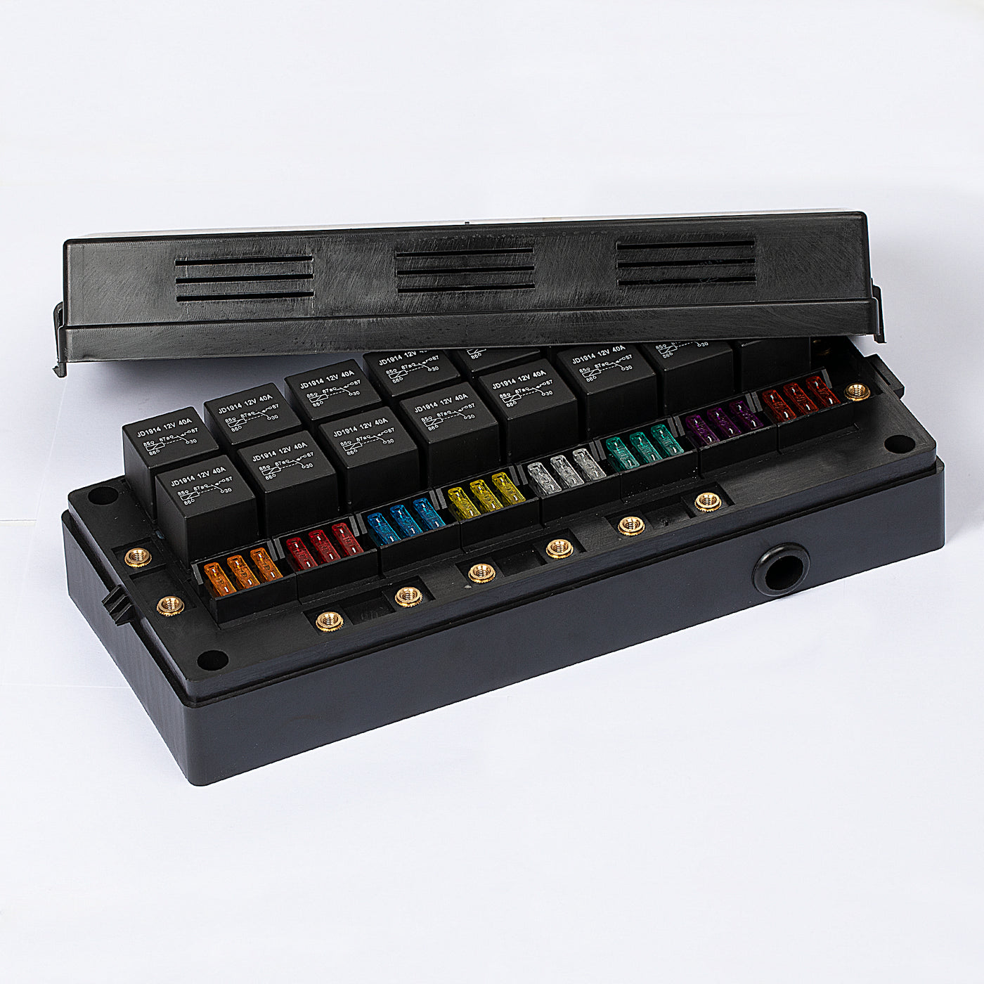 Automotive 24 Way Fuse and Relay Box Kit with 16 Relays and 24 Fuses