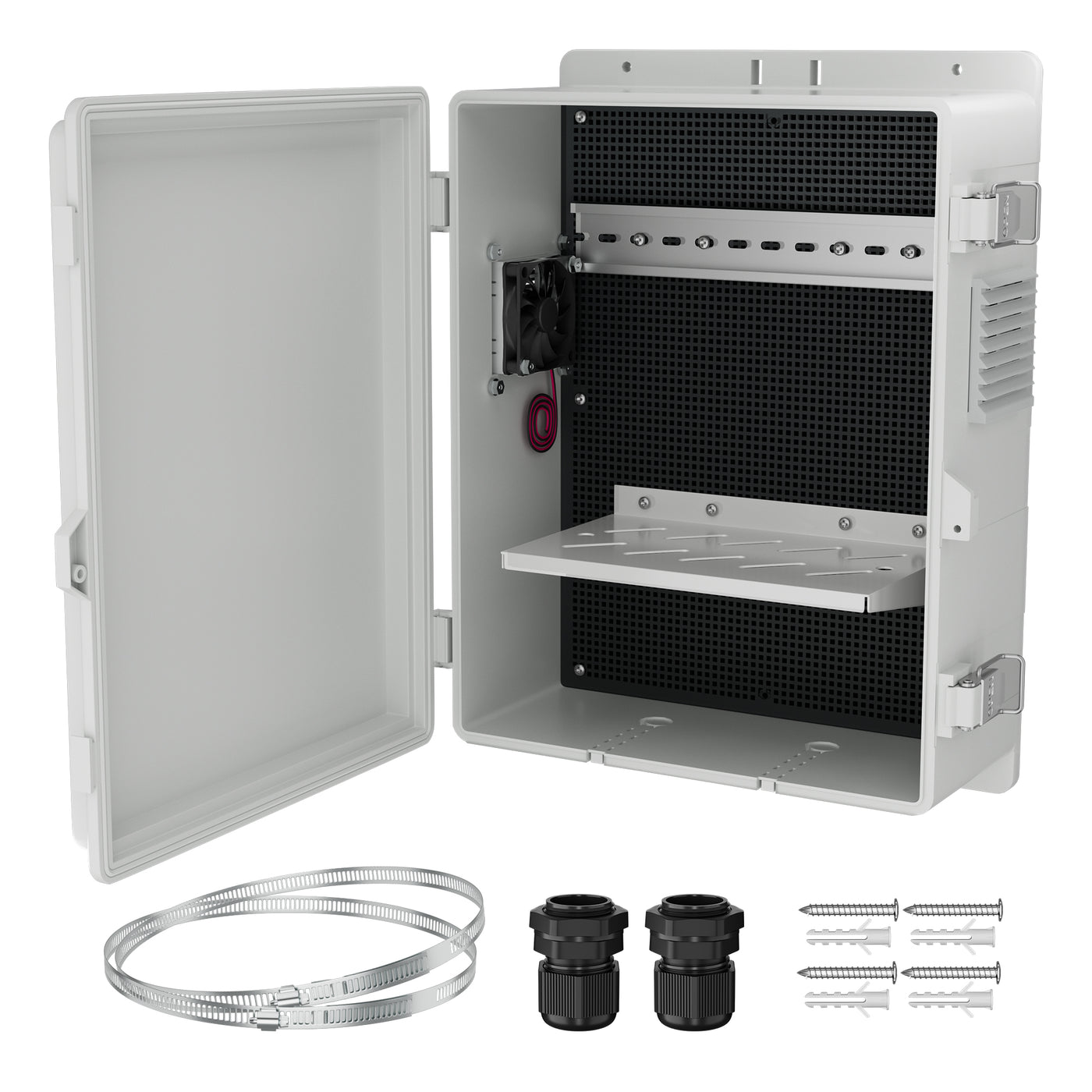 Weatherproof and Vented Electrical Enclosure Box - Pole/Wall Mountable - 15.7"x11"x5.9"