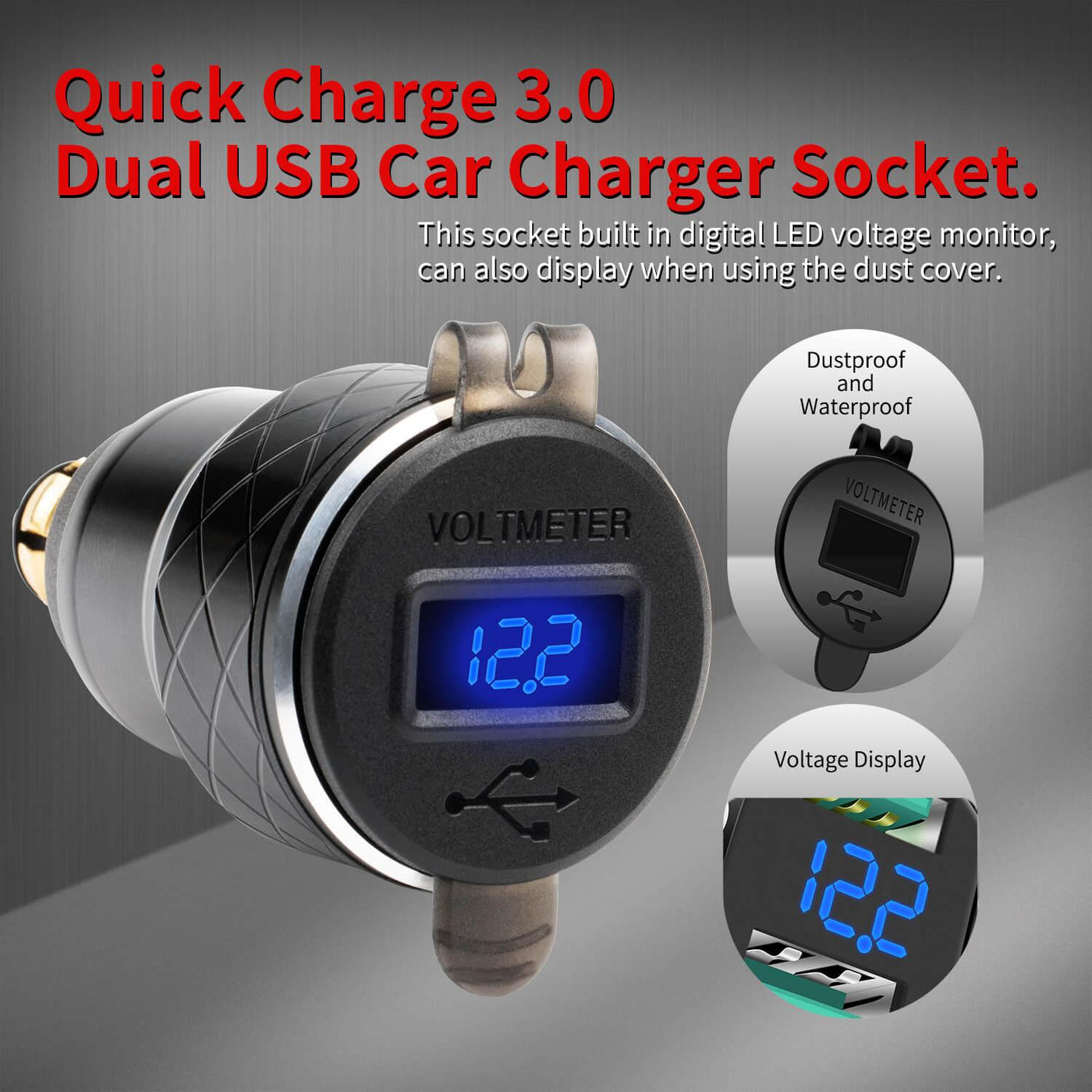 Dual QC3.0 Power Outlet DIN Hella Car Plug to USB Adapter – DAIER